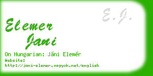 elemer jani business card